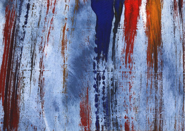 Textura de pintura abstracta azul roja con pinturas gouache sobre papel
 - Foto, imagen