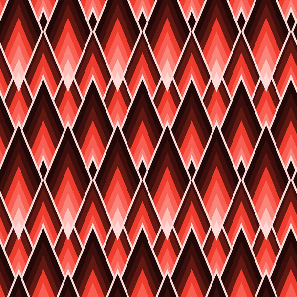 Coral abstract geometric seamless tile pattern with acute angled lozenged repeat - Vector, Image