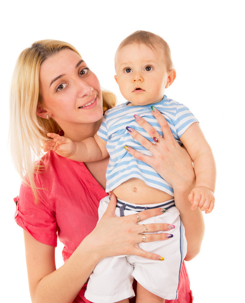 a happy mother holding a baby - Valokuva, kuva