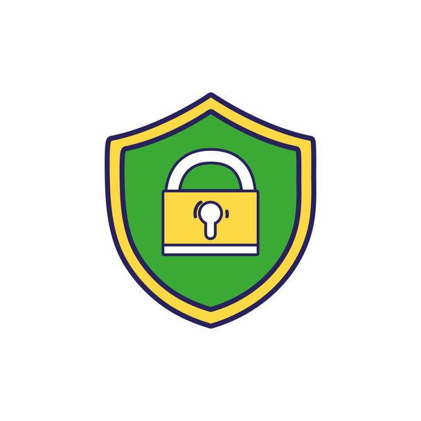 protezione scudo con lucchetto simbolo di sicurezza vettoriale illustrazione
 - Vettoriali, immagini