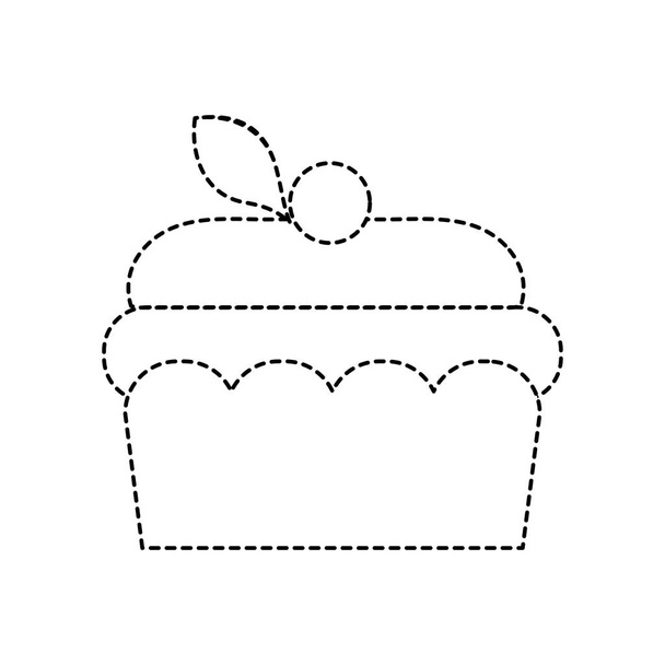 forme pointillée délicieux gâteau dessert sucré illustration vectorielle alimentaire
 - Vecteur, image