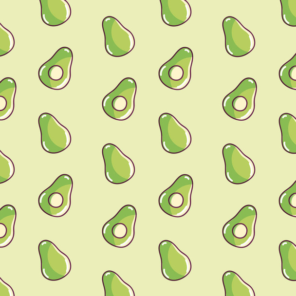 Avocados vegetables pattern background vector illustration graphic design - Vector, Image