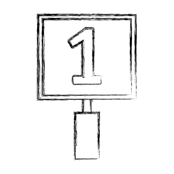 figure number one emblem symbol design vector illustration - Vector, Image