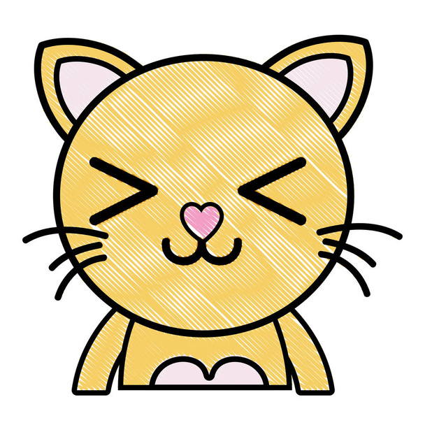 reszelt boldog macska aranyos macska állat vektoros illusztráció - Vektor, kép