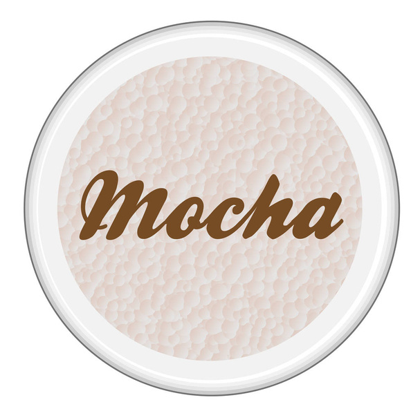 Κάτοψη του ένα φλιτζάνι καφέ Mocha πάνω από ένα λευκό φόντο - Διάνυσμα, εικόνα