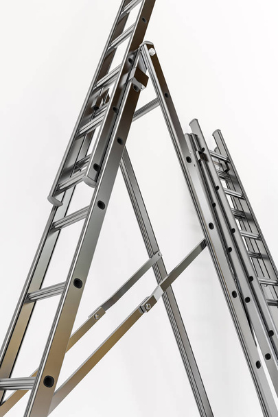 escada de metal isolado no fundo branco ilustração 3d - Foto, Imagem