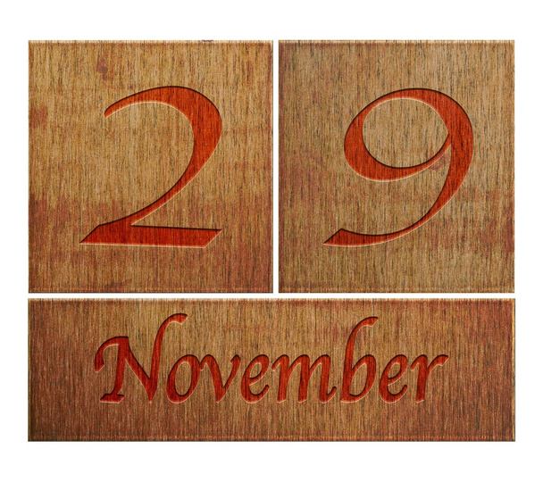 houten kalender 29 november. - Foto, afbeelding