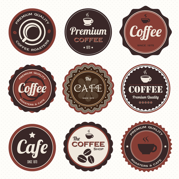 Vintage coffee badges and labels. - Wektor, obraz