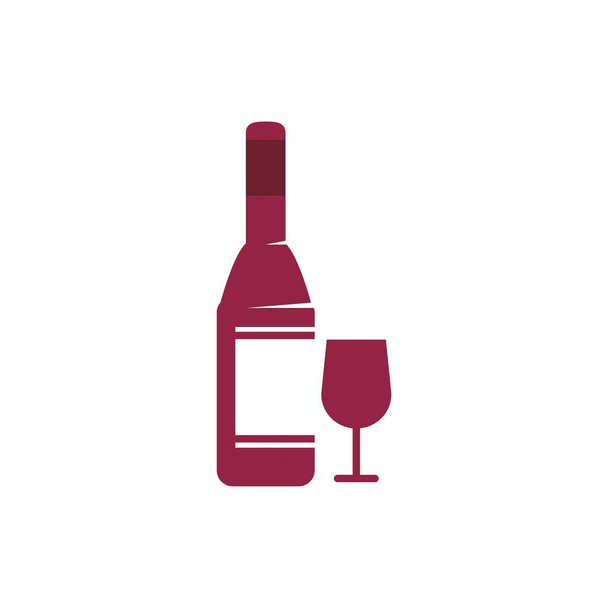 Wine bottle vector icon - Vektor, Bild
