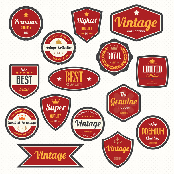 Set of retro vintage badges and labels - Vector, afbeelding