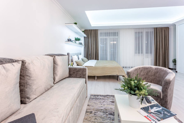 MINSK, BELARUS - January, 2019: luxure hall interior loft flat apartments  - Foto, Imagem