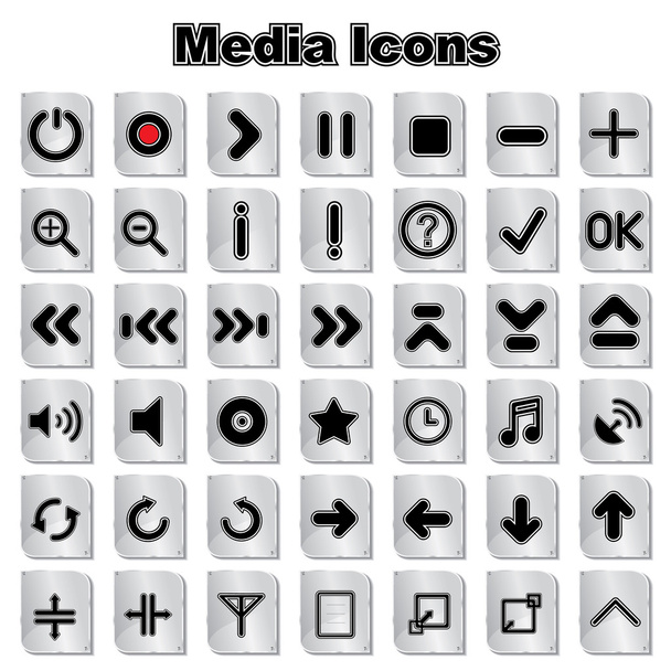 Set of Media Icons - Vector, Image