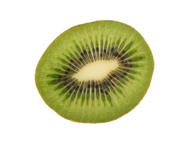 Isolated slice of kiwi (closeup) on white - Фото, зображення