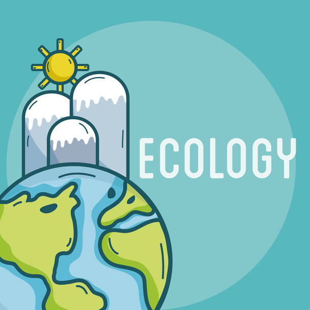 Ökologie Natur und Berge im Weltvektor Illustration Grafikdesign - Vektor, Bild
