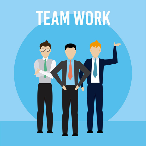 Business mens teamwork cartoons vector illustration graphic design - Vector, Image