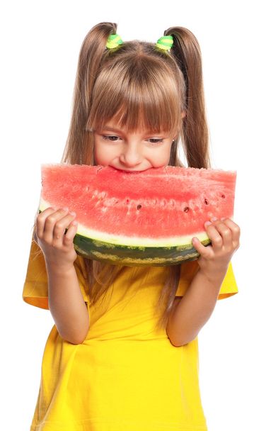 Little girl with watermelon - Zdjęcie, obraz
