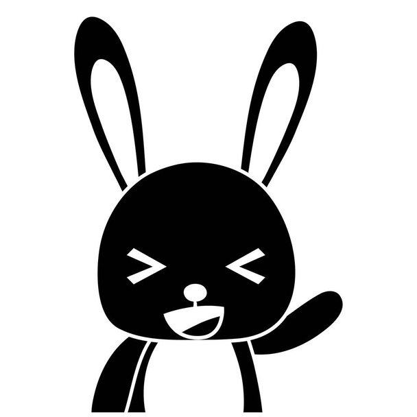 silueta adorable y alegre conejo animal salvaje vector ilustración
 - Vector, Imagen