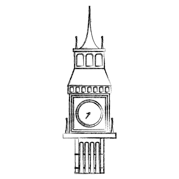 Figur Big Ben London Reise Urlaub Vektor Illustration - Vektor, Bild