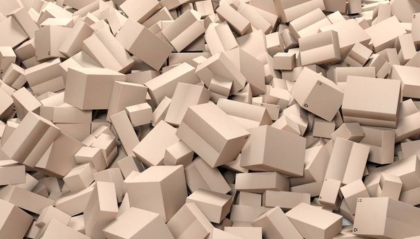 Pile of cardboard boxes for moving or shipping illustration - Photo, Image