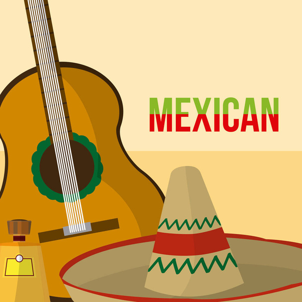Mexican culture cartoons vector illustration graphic design - Vector, Image