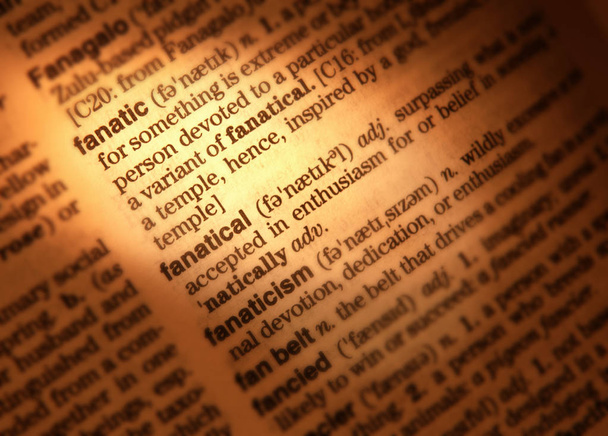 Detail stránky slovníku zobrazuje definici slova fanatik fanatické - Fotografie, Obrázek