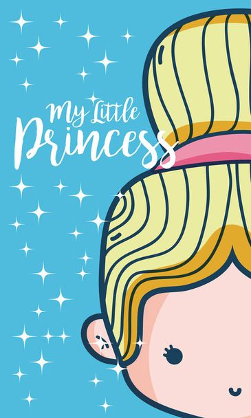 Mi pequeña princesa linda tarjeta con chica vector ilustración diseño gráfico
 - Vector, Imagen