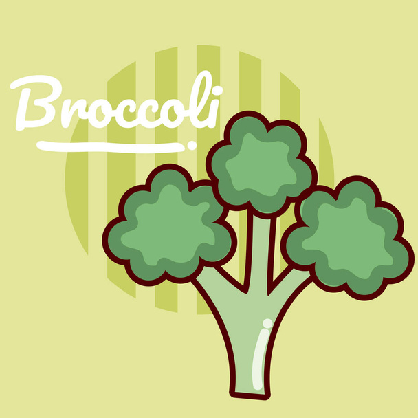 Brócoli vegetal dibujos animados colorido fondo vector ilustración diseño gráfico
 - Vector, Imagen