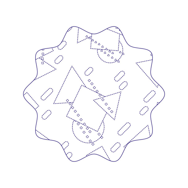 estrella de forma punteada con memphis estilo geométrico fondo vector ilustración
 - Vector, imagen