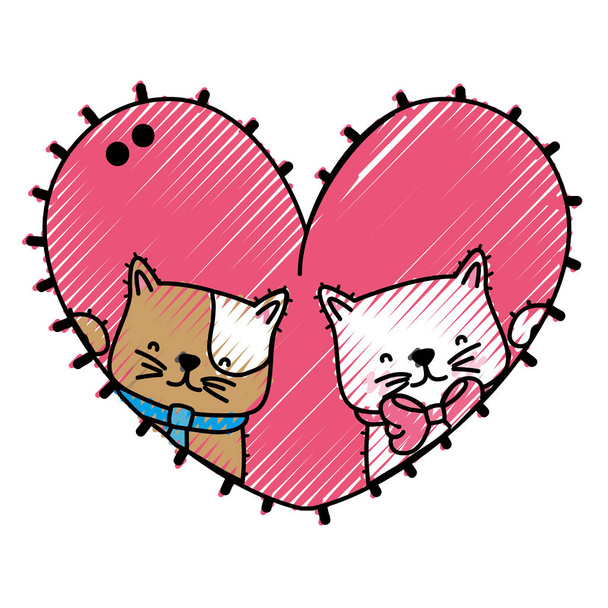 Karikatur Katze des Tieres und Kätzchen Thema isoliert Design Vektor Illustration - Vektor, Bild