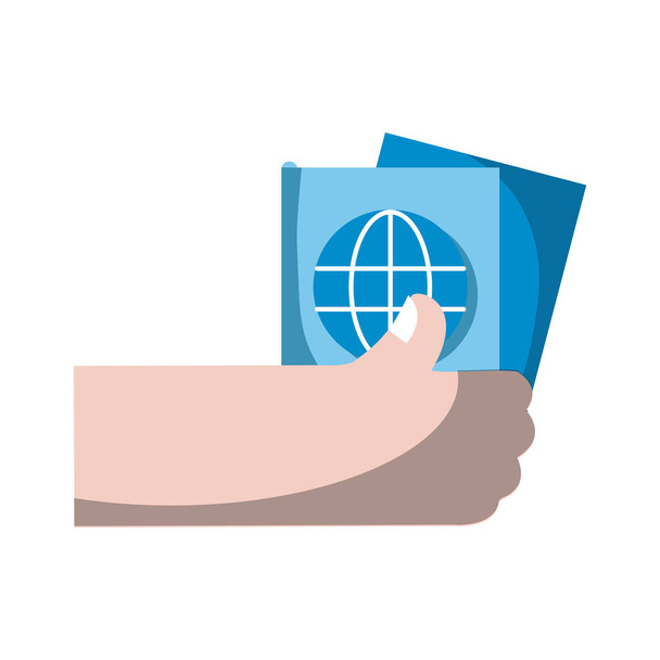 main avec passeport pour document de voyage id vecteur illustration
 - Vecteur, image