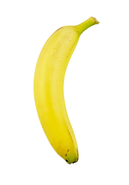 白い背景に隔離された熟した黄色のバナナ - 写真・画像