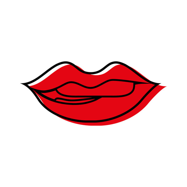 couleur bouche avec rouge à lèvres et mordre illustration vectorielle lèvre inférieure
 - Vecteur, image