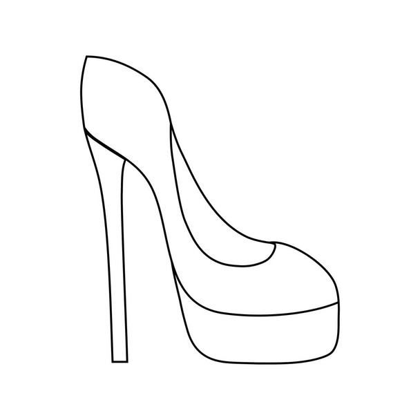 line fashion heels high shoes style vector illustration - Vector, Image
