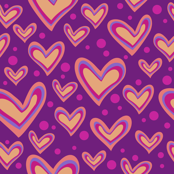 Seamless pattern with hearts. Romantic vector illustration for Valentines Day. Design element for fabric, gift wrap, wallpaper or covers. - Vektör, Görsel