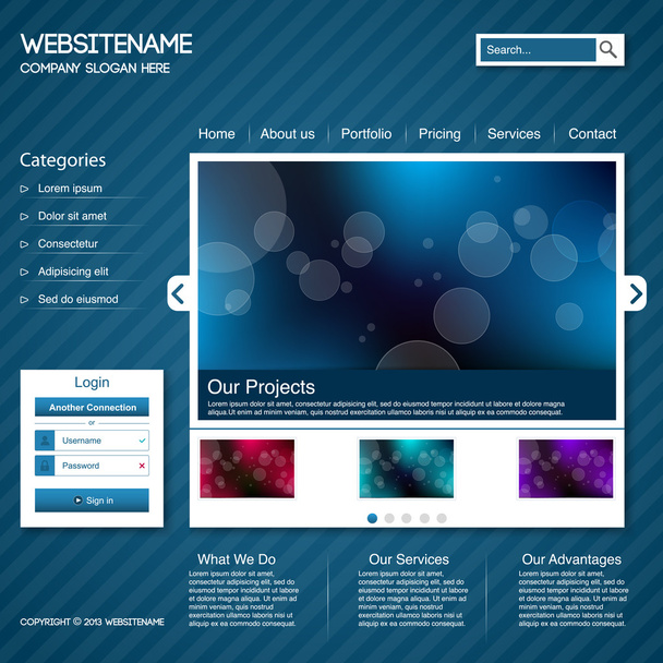 template of website, vector illustration  - Vector, Image