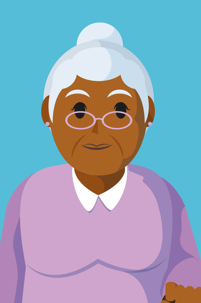 Grand-mère profil dessin animé vectoriel illustration conception graphique
 - Vecteur, image