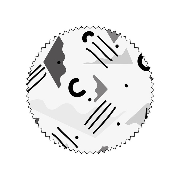сіре коло з графічним фоном абстрактного стилю Векторні ілюстрації
 - Вектор, зображення