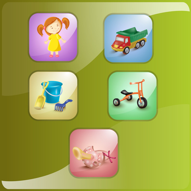 child and toys. Vector illustration. Icon - Vector, Image