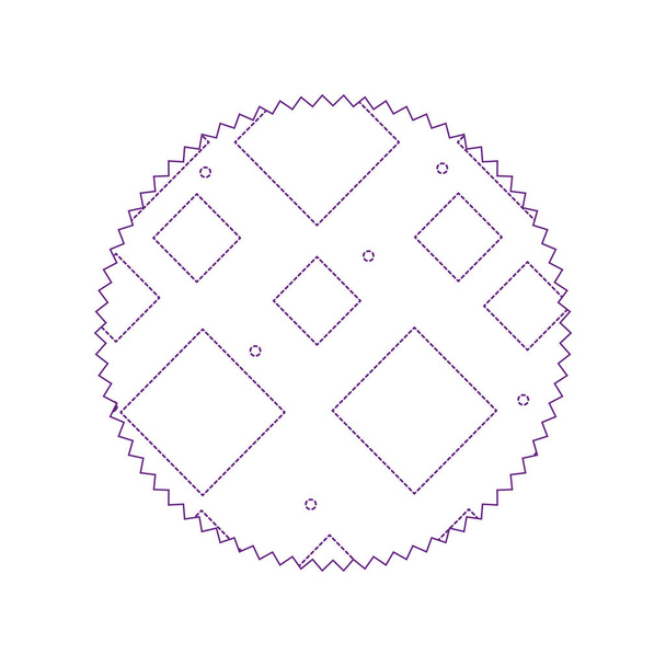 メンフィスのグラフィック スタイルの背景ベクトル図で点線図形円 - ベクター画像