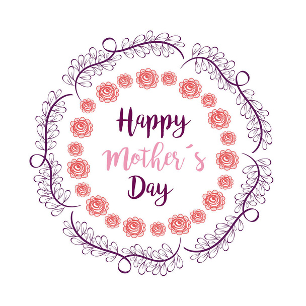 Happy mothers day card icon vector illustration graphic design - Vektör, Görsel
