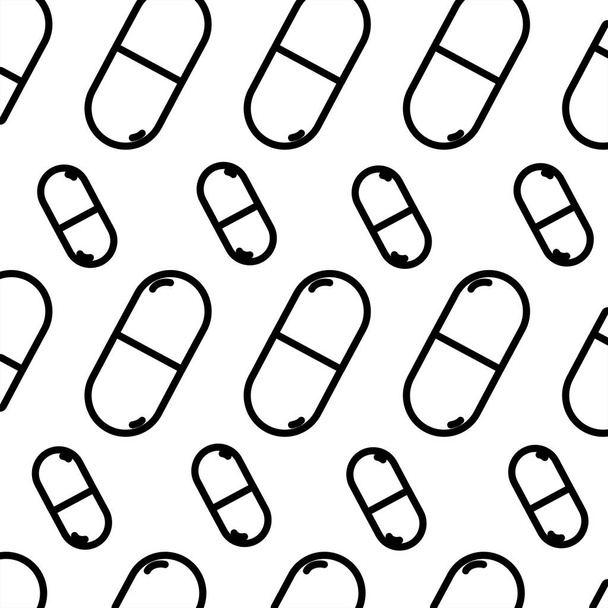 vonal gyógyszeripari tabletta kábítószer orvosi kezelés háttér vektor illusztráció - Vektor, kép