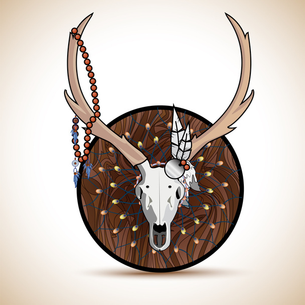 Cornos de veado caça troféu ilustração fundo vetor
 - Vetor, Imagem