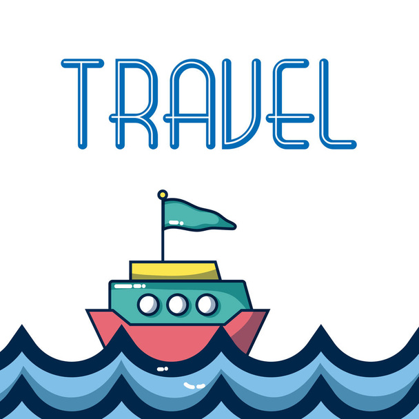 Vacations and travel elements cartoons vector illustration graphic design - Вектор,изображение