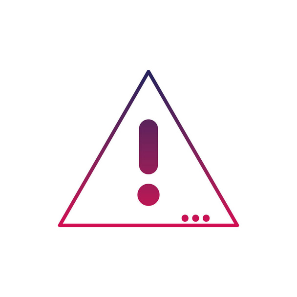 silhouette caution emblem to danger alert attention vector illustration - Vector, Image