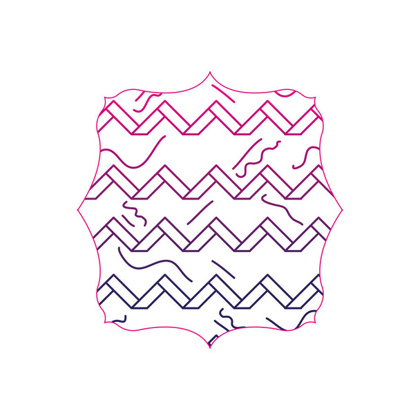 línea de color cuadrado con gráfico abstracto memphis fondo vector ilustración
 - Vector, Imagen