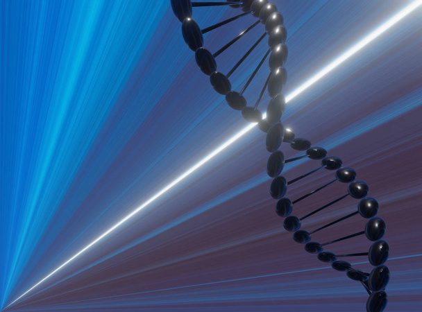 Moléculas de DNA ilustração 3D no belo pano de fundo
 - Foto, Imagem