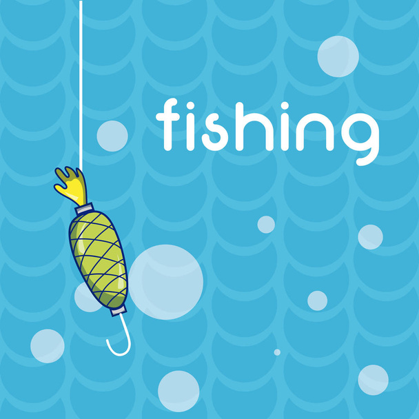 Halászat horog-a tenger sport vektoros illusztráció grafikai tervezés - Vektor, kép