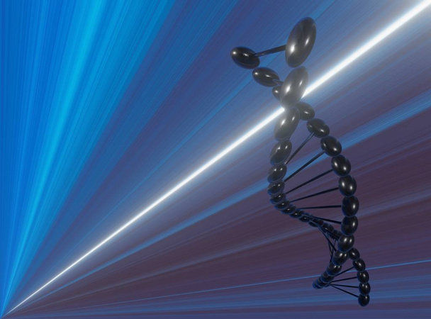 Moléculas de DNA ilustração 3D no belo pano de fundo
 - Foto, Imagem