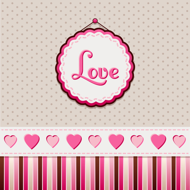 Greeting card: Love - Vector, Image