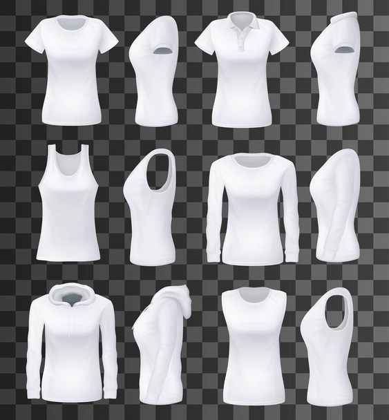 Female clothes vector isolated mockups - Vector, Image
